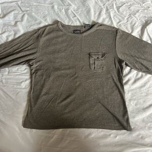Lee brand long sleeve brown/green top with front pocket size large